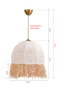 Opviq Lámpara de Araña Bohemia TM222 - Lámpara Colgante Blanca de Plástico y Algodón, Diámetro 30 cm, Altura 80 cm, Estilo Bohemio, Decoración Hogar